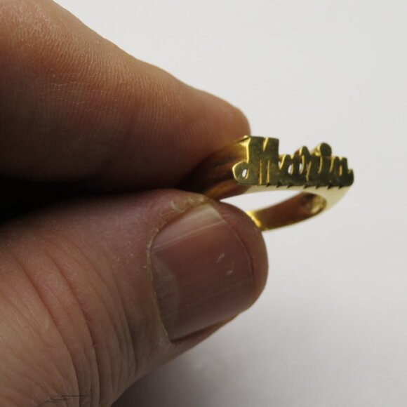 14k Gold Name Ring MARIA Hand Made